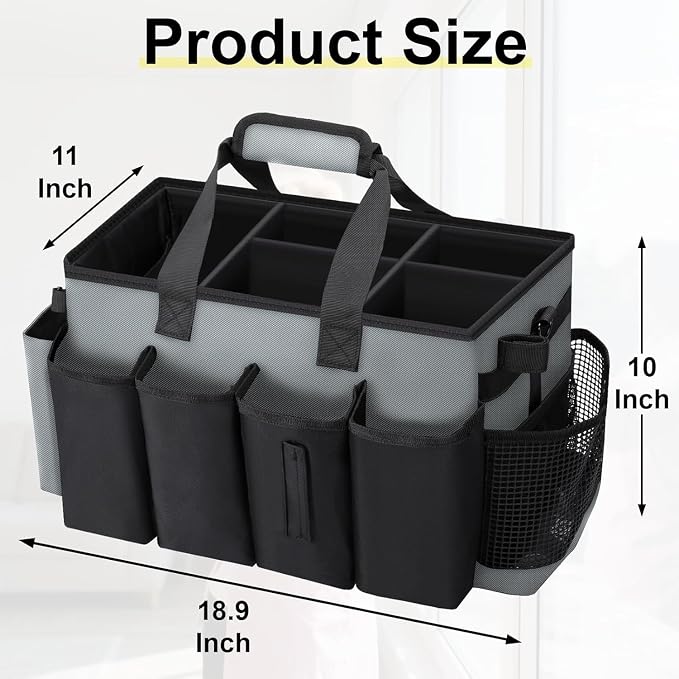 Wearable Large Cleaning Caddy Bag for Housekeepers (Black&Gray) - Image 2