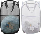 Pack of 2 Pop Up Mesh Laundry Hamper for Cruise, Collapsible Laundry Basket Space Saving, Large Side Pocket, Easy to Carry Handles by Aplter