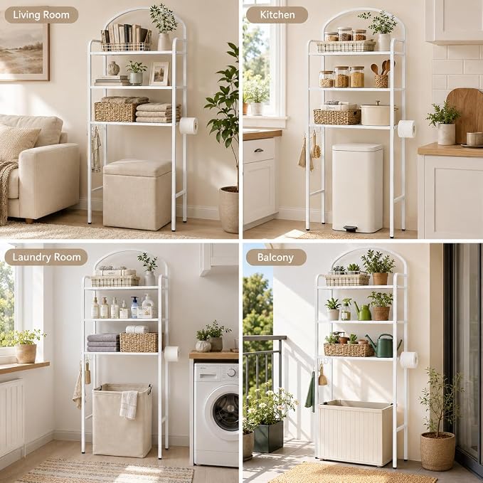 3 Tier Over The Toilet Storage Rack, Bathroom Organizer - Image 7