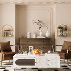 Crofy 2-Tier Arched Wall Shelf with Gold Frame & Transparent Shelves - Image 5