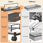 Yecaye 85 L Under Bed Storage with Wheels, 2 Pack Extra Large Under Bed Storage Containers with Metal Frame & Clear Lid, Rolling Underbed Organizer Bins Drawers for Clothes, Shoes, Blankets, Hemp Grey - Image 4