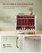 VASAGLE Shoe Storage Cabinet, 3‑Tier with Height‑Adjustable Shelves - Image 5