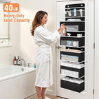 Over The Door Organizer Storage Large Capacity Hanging Bedroom Storage | 6 Shelves, Detachable, 40 LB Capacity, Mesh Design, Clear Window, Sturdy, Storage Organizer for Nursery, Pantry & Closet - Image 5