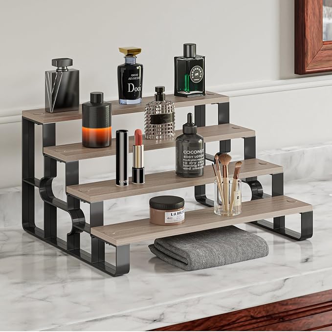 4Tier Wood Perfume Organizer, Cologne Makeup Stand - Image 2