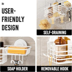 LEVERLOC Shower Caddy Suction Cup, Heavy Duty Bathroom Organizer - Image 4
