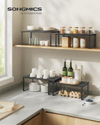SONGMICS Cabinet Organizer Shelf, Set of 2 Spice Rack, Kitchen Storage - Image 2