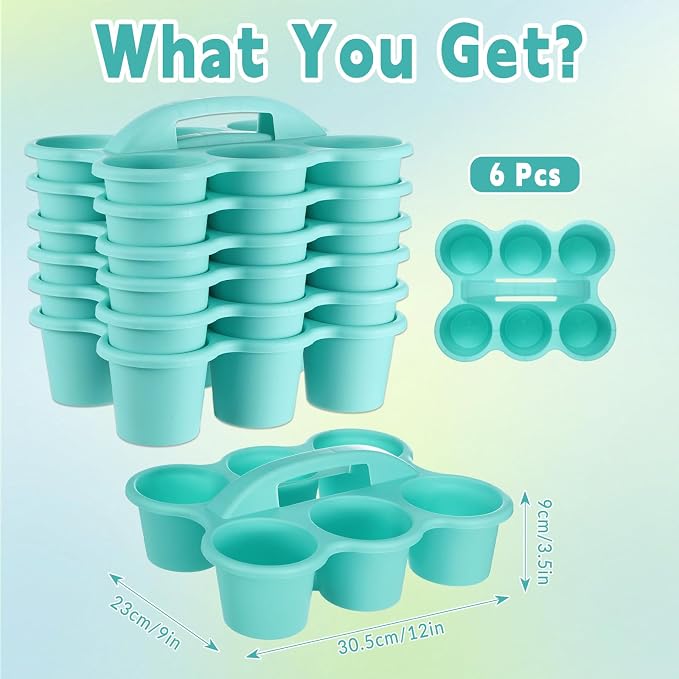 gisgfim 6 Pack Classroom Caddy Organizer with Handle, 6 Compartments, Blue - Image 2