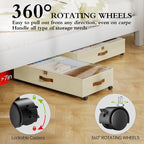 Yecaye Under Bed Storage with Wheels, 2 Pack Under Bed Storage Containers with Adjustable Dividers & Clear Lid, Rolling Underbed Organizer Bins Drawer for Clothes, Shoes, Blankets(30.3 x 16 x 6.7in) - Image 3