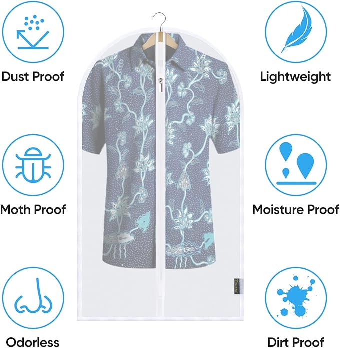 BALEINE 2PK Garment Bags for Hanging Clothes, 60" Suit Bag for Closet - Image 3