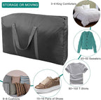 100L Extra Large Storage Bags, Big Moving Bags with Strong Zippers & Carrying Handles, Packing Bags for Moving, Storage, Travel and Camping, Storage Totes For Space Saving (Black, 2 Pack) - Image 5