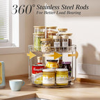 LAMU 4 Pack 10.6'' 2-Tier Lazy Susan Turntable Organizer Rotating Spice Rack Organization for Cabinet, Kitchen, Pantry, Countertop, Bathroom, Vanity, Makeup Organizer, Clear - Image 2