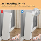 Lomojo Small Bathroom Storage Cabinet Corner, 7.87"Dx7.87"W x31.5"H (White) - Image 5