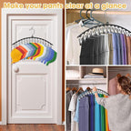 Upgrade 6 Pcs Skirt Pants Hangers with Clips, Metal Legging Organizer Black - Image 7
