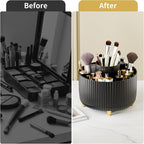 fanado 360° Rotate Makeup Brush Holder Organizer, Makeup Organizers Countertop, Makeup organization and Skincare Storage with Gift Box Packing for Vanity, Desktop, Bathroom (Black) - Image 6