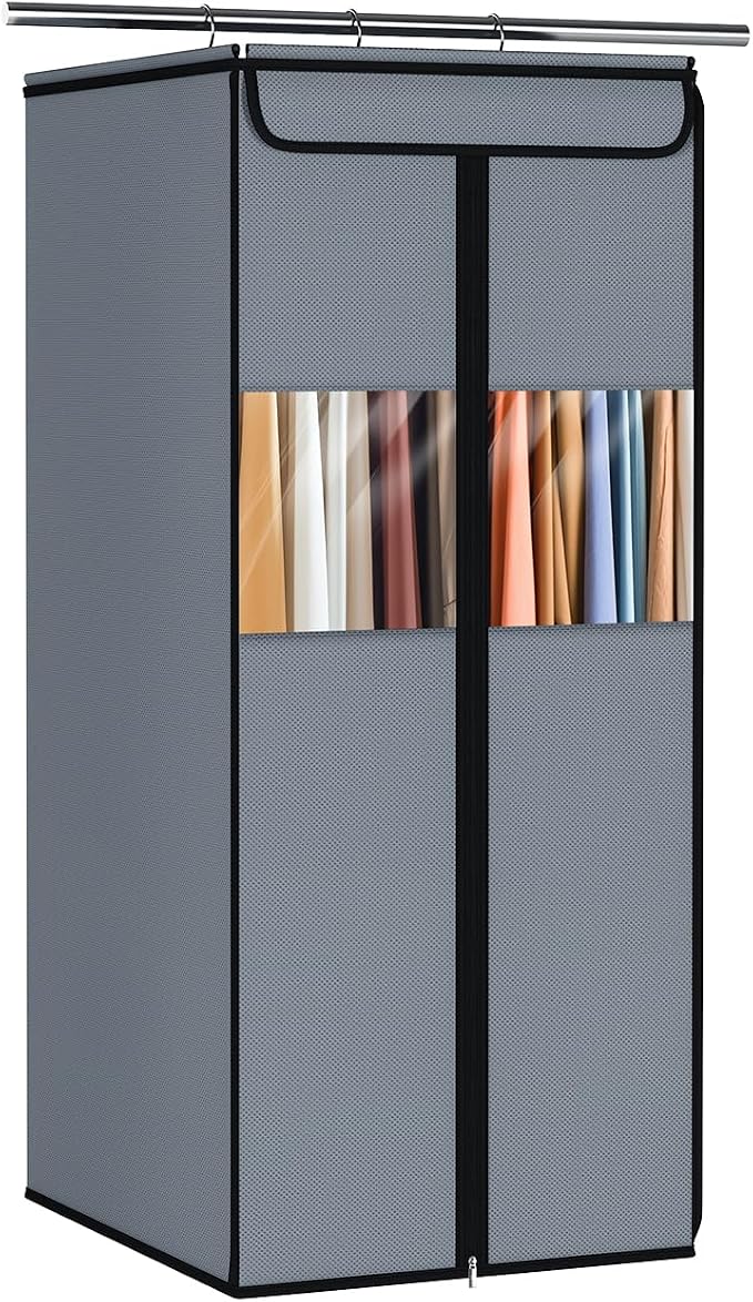 Zilink Suit Garment Bags for Closet Clear Garment Storage 40 in, Grey by Zilink