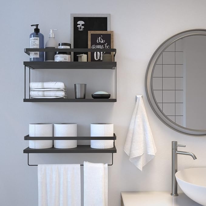 RICHER HOUSE Floating Shelves Bathroom, Wall Mounted Shelf Over Toilet - Image 5