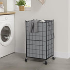 WOWLIVE Rolling Laundry Basket, Metal Wire Frame Laundry Hamper with Wheels - Image 3