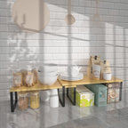 NEX Kitchen Cabinet and Counter Shelf Organizer, Stackable & Expandable, Set of 4, Black and Natural - 7.7 x 15.6 x 6.2'' - Image 5