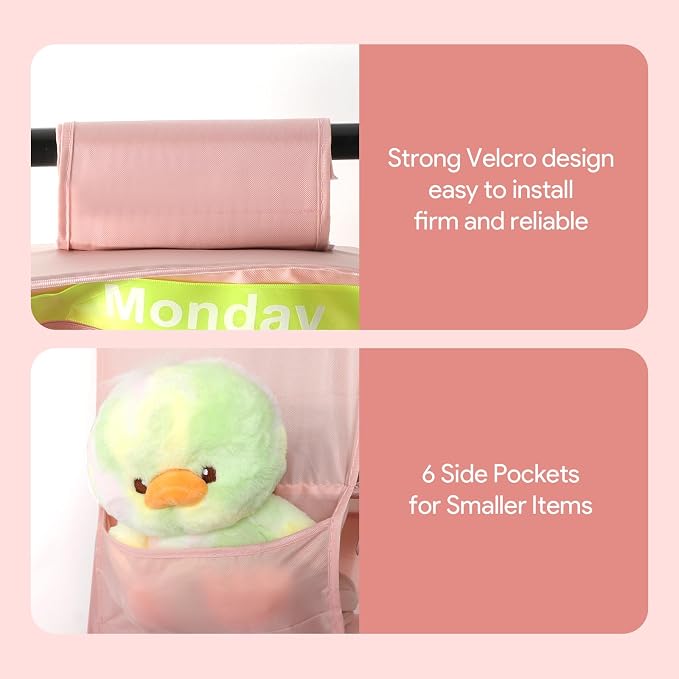 Weekly Clothes Organizer for Kids, Days of The Week Clothes Organizer with 6 Side Pockets, 5-Shelf Hanging Closet Organizer with Monday Through Friday Labels, Weekly Clothing Prepare & Divider - Image 5