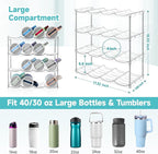 Stackable Water Bottle Organizer Large Compartment Water Bottle Holder - Image 2