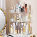 shuang qing 3-Tier Corner Bathroom Counter Organizer – Storage Shelf for Makeup, Perfume & Skincare, Space-Saving Countertop Tray Fits Bathroom, Dresser, Kitchen (White) by SHUANGQING