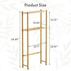 AmazerBath Bamboo Over The Toilet Storage Shelf, 2-Tier Over Toilet Organizer Rack, Freestanding Above Toilet Shelf for Bathroom, Laundry, Space Saver, Natural Color - Image 2