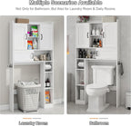Vabches Over The Toilet Cabinet with 2 Barn Doors & Sliding Door, White - Image 6