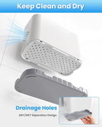 Toothbrush and Toothpaste Holders for Bathrooms Countertop - Detachable 5 Slots Kids Electric Toothbrush Holders Set Wall Mounted with Removable Dividers for Bathroom Decor and Accessories Organizer - Image 3