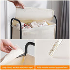ELYKEN Slim Laundry Hamper with Lid & Wheels, 50L Rolling Laundry Basket - Image 5