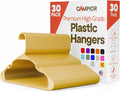 Plastic Clothes Hangers – Heavy Duty Hanger Set, for Organizing Clothes, Dresses, and Coat, Holds Up to 5 lbs, Space-Saving Hangers with Non-Slip Shoulder Grooves, Pack of 30, Yellow by Campior