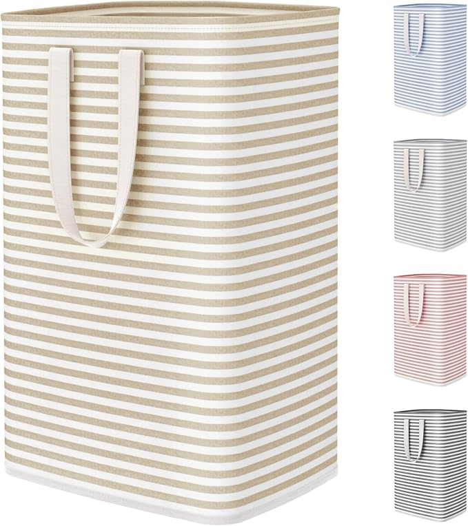 Lifewit 75L Large Collapsible Laundry Basket with Extended Handles, Beige by Lifewit