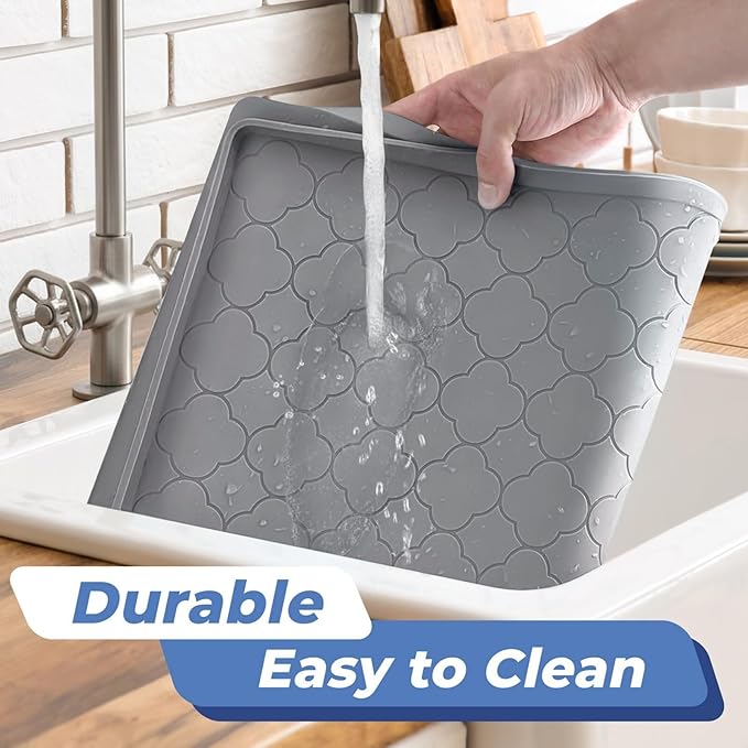 Jin&Bao Under Sink Mat 22" x 22" Waterproof Silicone Cabinet Kitchen Liner - Image 4