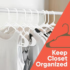 White Plastic Hangers 200 Pack– Heavy-Duty Plastic Hangers Slim and Space-Saving, Durable and Lightweight PP with Non-Slip Shoulder Notches for Slip Dresses, Suits, Jackets & Camisoles - Image 5
