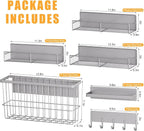 DTUQYX Laundry Organizer with Hanger 6-Pack, Magnetic Shelves for Washing Machine, Magnetic Refrigerator Shelves, Magnet Holder & Baskets, Metal Storage System for Laundry Room, Grey - Image 2