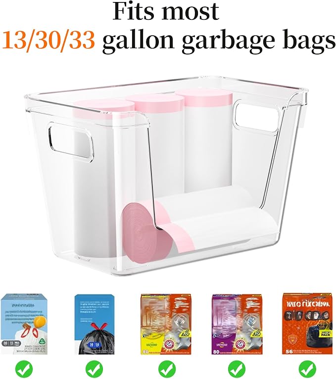 Delamu 2 Pack Trash Bag Dispenser, Stackable Garbage Bag Holder - Image 2