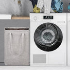 Laundry Basket with Handles Grey Coffee-Slim Laundry Bin Collapsible Dirty Clothes Basket Narrow Laundry Bag Foldable Dirty Hamper for Camping, Dorms, Apartments - Image 2