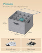 SONGMICS Shoe Organizer for Closet, Fabric Bins, Fits up to 16 Pairs - Image 4