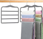Closet Organizers and Storage, Magic Pants Hangers Space Saving, 4 Tiers Skirt Hangers, Jean Scarf Hangers, Closet Organizer Clothes Hangers, College Dorm Essentials Apartment Essentials-2 Pack by CLODSPAC
