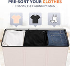 SOLEDI Large Laundry hamper 3 Section with Laundry Bag, XL Clothes Basket - Image 3