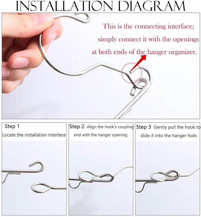 8 Pack Space Saving Hangers for Clothes Metal Hanger Organizer - Image 4