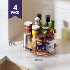 LAMU 4 Pack 10.6in Lazy Susan Organizer, Clear Lazy Susan Turntable for Cabinet, Refrigerator, Table Top, Kitchen, Bathroom, Pantry Organizers and Storage - Image 2