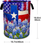 Texas Flower Laundry Basket Foldable Laundry Hamper With Handles Clothes Storage Bucket Organizer Laundry Bag For Bedroom Bathroom Laundry Storage 19.6 x 15.7 - Image 2