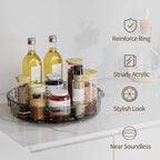 LAMU 3 Pack Lazy Susan Organizer Turntable for Cabinet, Condiment Organizer for Kitchen Pantry Organizers and Storage, Table Top, Fridge, Countertop, Spice Organization, 12'' 10.6'' 9.25'', Grey - Image 5
