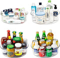4 Pack Lazy Susan 11.5" Inch Turntable Organizer Organization Storage Container Bins Spice Rack Cabinet Rotating Condiment for Pantry Countertop Kitchen Vanity Bathroom Jewelry Holder Clear by YCLADEC