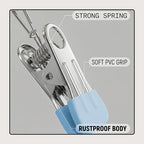 Pants Hangers with 20 Clips, Space Saving Hanging Closet Organizer (Blue) - Image 7