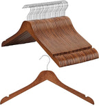 TOPIA HANGER Wooden Hangers 30 Pack, 0.28-inch Thick Slim Wood Clothes Hanger with Flat Design and Smooth Notches, Lightweight Space Saving Hangers for Shirt, Coat, Camisole (Walnut)-CT31WA by TOPIAHANGER