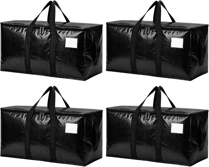 Songrey Extra Large Heavy Duty Moving Bags, 4 Pack, Black by Unknown