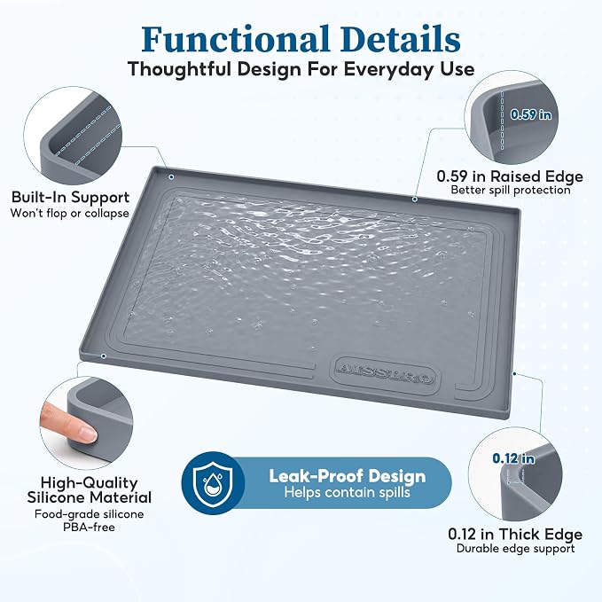 Waterproof Under Sink Mat 34"x22", Silicone Mat, Dark Gray - Image 4