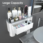 iHave Toothbrush Holders Wall Mounted with Toothpaste Dispenser & 3 Cups - Image 2