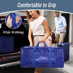 6 Pack Extra Heavy Duty Large Moving Bags with Strong Zipper, Blue | Comfortable Handles, Sturdy & Durable Clothes Storage Bags Totes Bins, Blue Packing Moving Boxes for College Supplies - Image 6